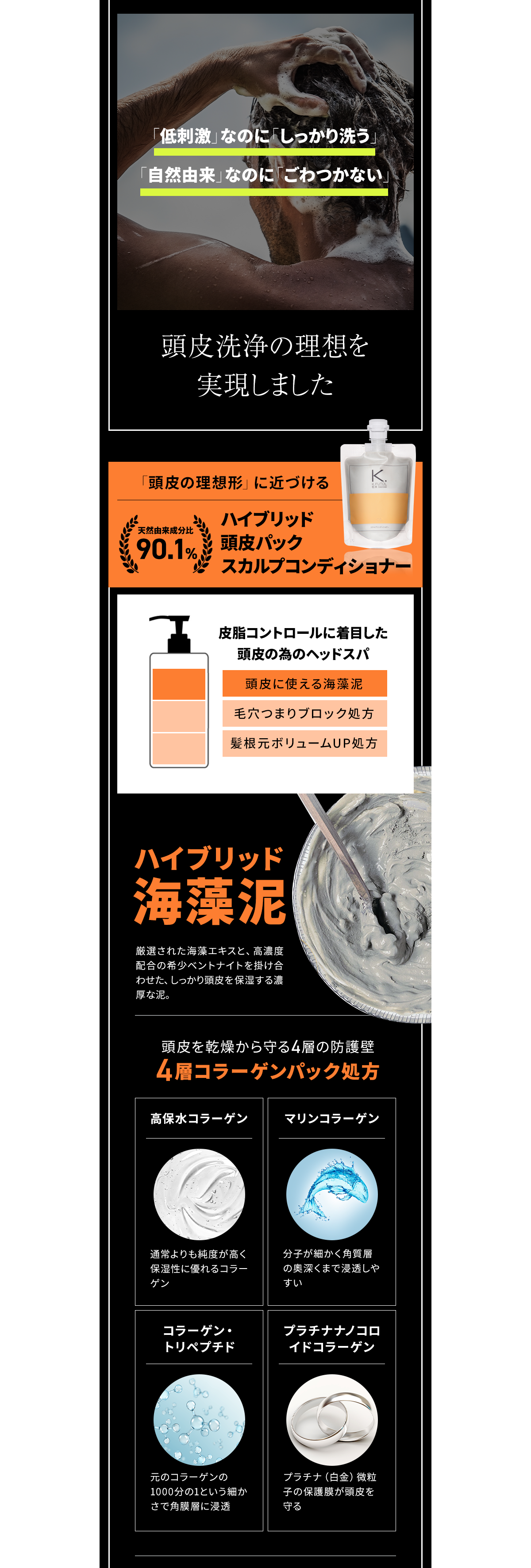 「低刺激」なのに「しっかり洗う」「自然由来」なのに「ごわつかない」頭皮洗浄の理想を 実現しました