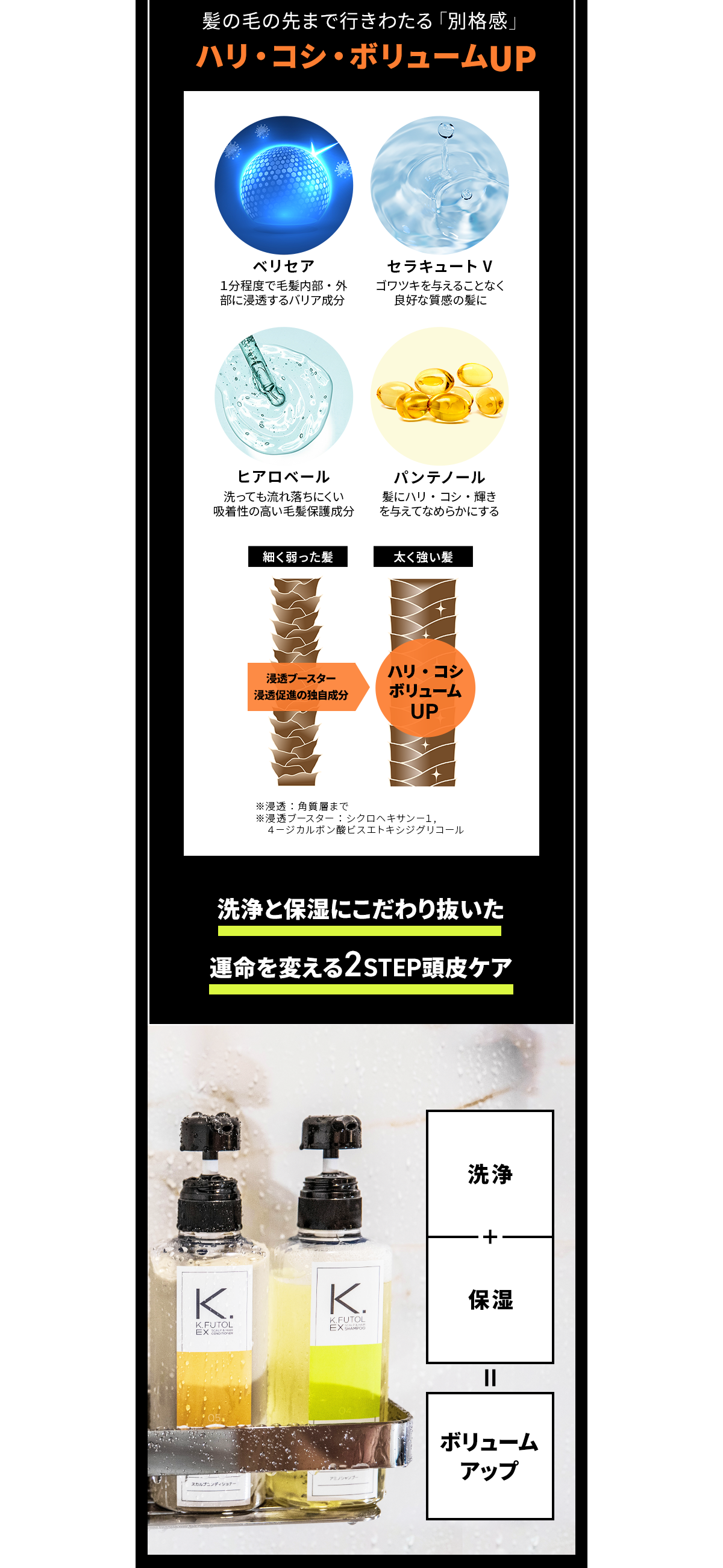 髪の毛の先まで行きわたる「別格感」 ハリ・コシ・ボリュームUP